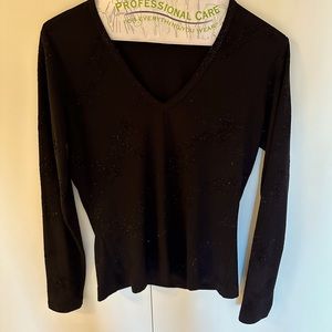 Karen Kane embellished black V-Neck
